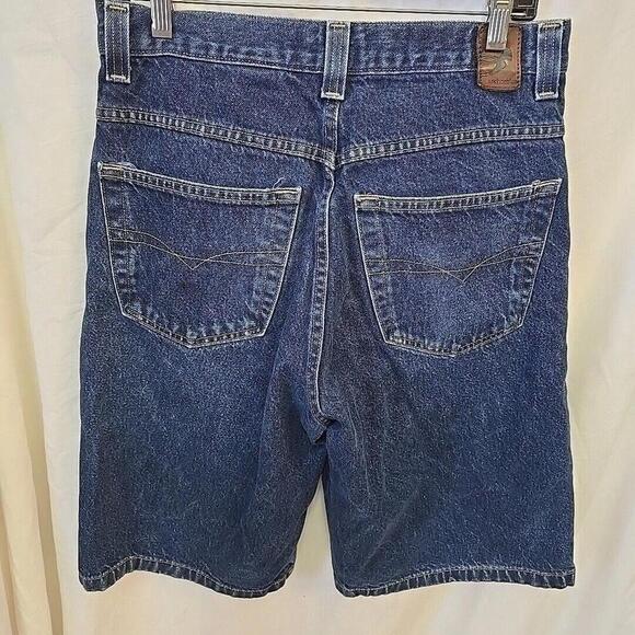 Vintage Y2K Anchor Blue BAGGY Skate Light Wash Denim Blue Jean Shorts Mens 31 - Picture 5 of 15